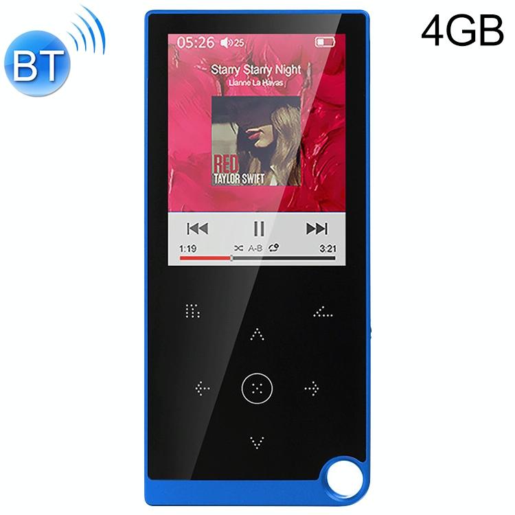 V562-B4027600550DBT-202508291046-00 2.4 Inch Touch Mp4 / Mp3 Player 4Gb Memory Bluetooth E Book Alarm Timer - Blue - Image 1