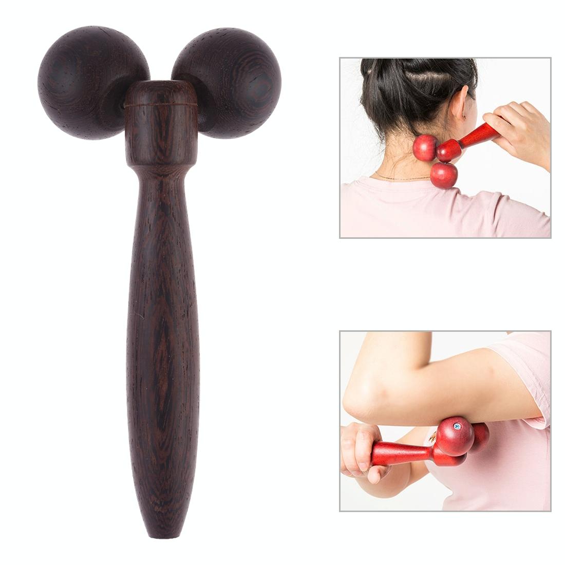 V562-B4868CH-202508280754-00 Black Wenge Manual Roller Massager Solid Wood - Image 1