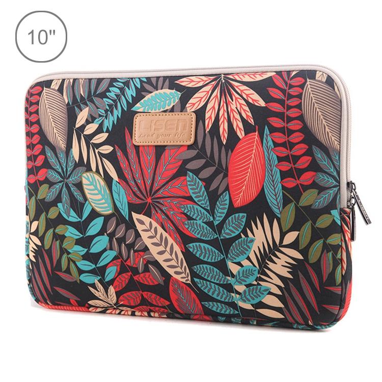 V562-BC3700BL-202508290421-00 Colourful Leaves Sleeve Case for Ipad Air Galaxy Tab Yoga Surface Pro - Zipper Bag for 10.1 Laptops / Tablets - Black - Image 1