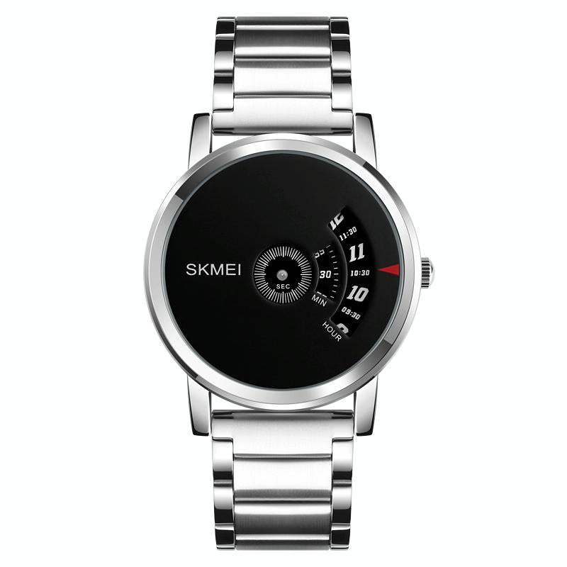 V562-BS3106AW-202508290740-00 Stylish 30m Waterproof Quartz Watch with Stainless Steel Band - Silver + Black - Image 1
