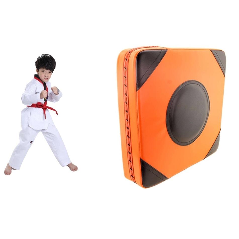 V562-C1004547850DBT-202508280435-00 Thickened Square Boxing Wall Target - Imitation Leather - 40X40X10 - Orange Black - Image 1