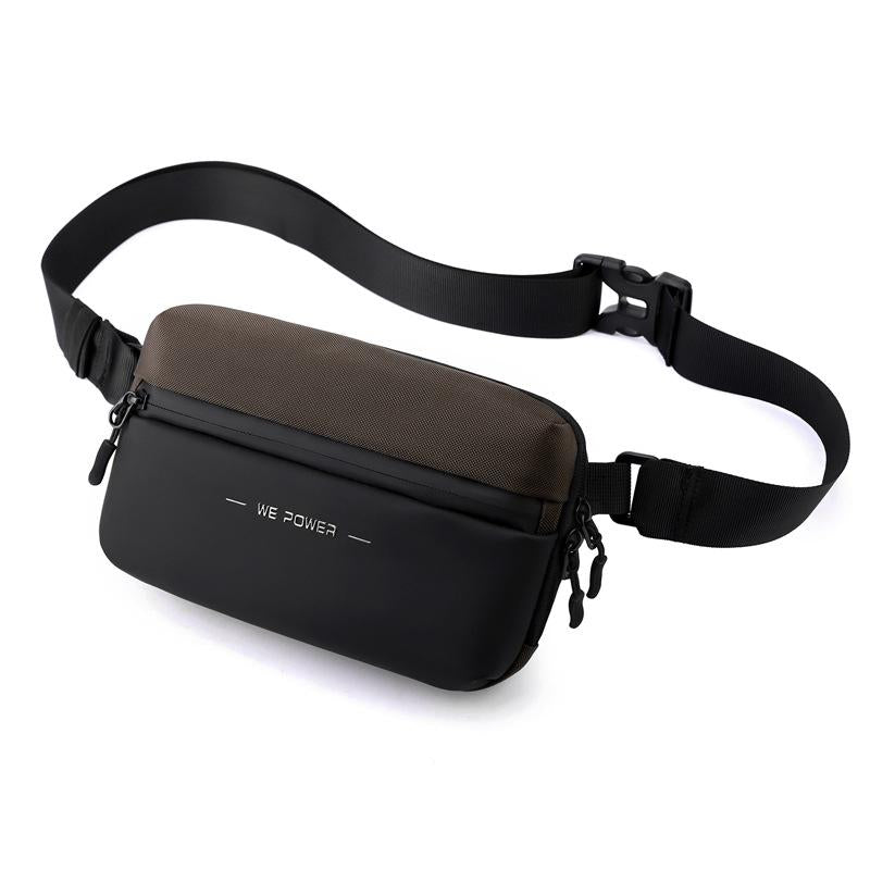 V562-C1012913060DBT-202508282316-00 Minimalist Men Chest Bag Outdoor Travel Waist Bag With Shoulder Strap - Brown - Image 1