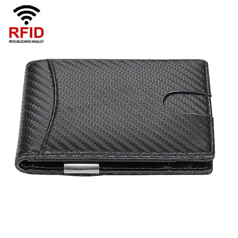 V562-C1017593060DBT-202508281916-00 Men Vintage Leather Rfid Wallet - Carbon Fiber Black Inside - Image 1