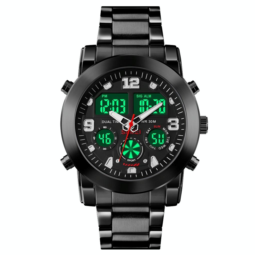 V562-C104748100ADE-202508290752-00 Triple Display Luminous Digital Watch - 1642 - Black - Image 1