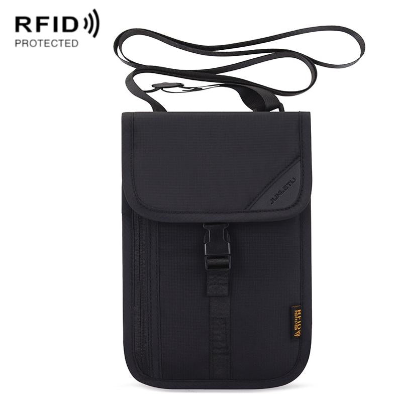 V562-C1052913950DBT-202508290126-00 Neck Strap Rfid Passport Bag for Travel - Black - Image 1