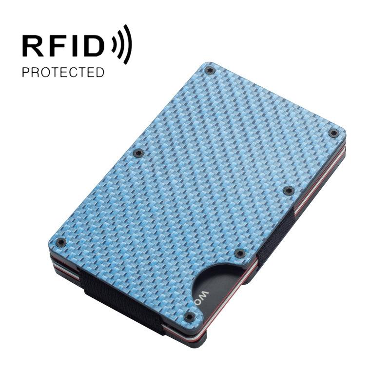 V562-C1054283060DBT-202508281946-00 Carbon Fiber Rfid Card Holder - Secure & Stylish - Blue - Image 1