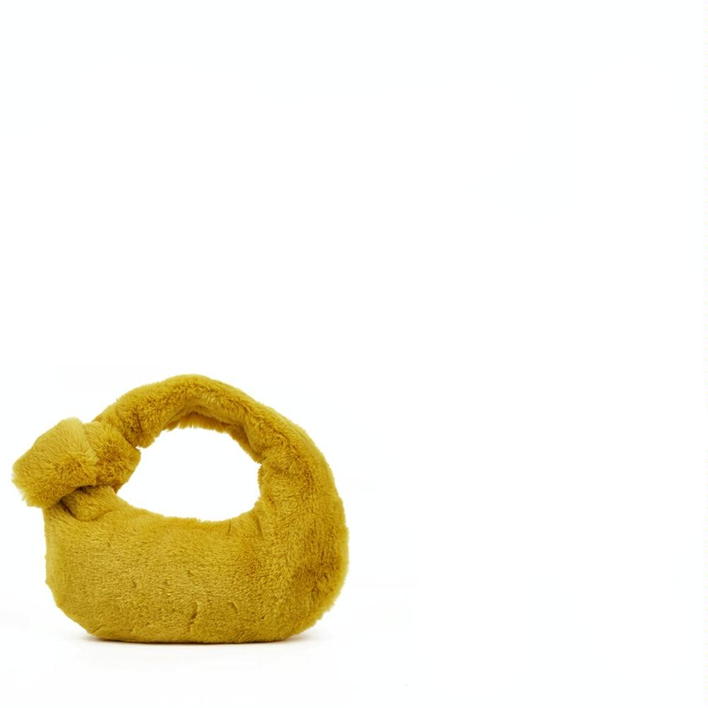 V562-C1062223060DBT-202508281415-00 Plush Rabbit Fleece Tote with Knotted Handles - Ginger - Image 1