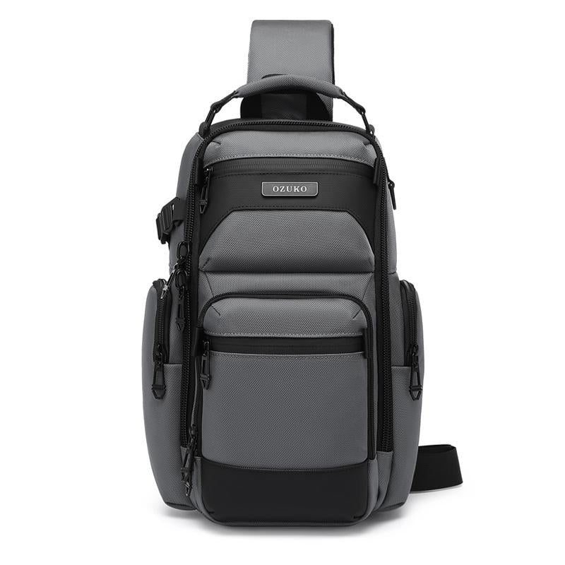 V562-C1083565060DBT-202508290011-00 Lightweight Men Waterproof Crossbody Chest Bag Travel Companion - Grey - Image 1