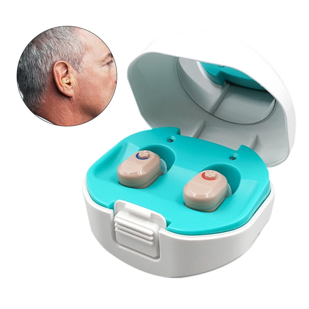 V562-C1090122060DBT-202508290254-00 Wireless On Ear Hearing Aid With Charging Case - Skin Colour - Image 1