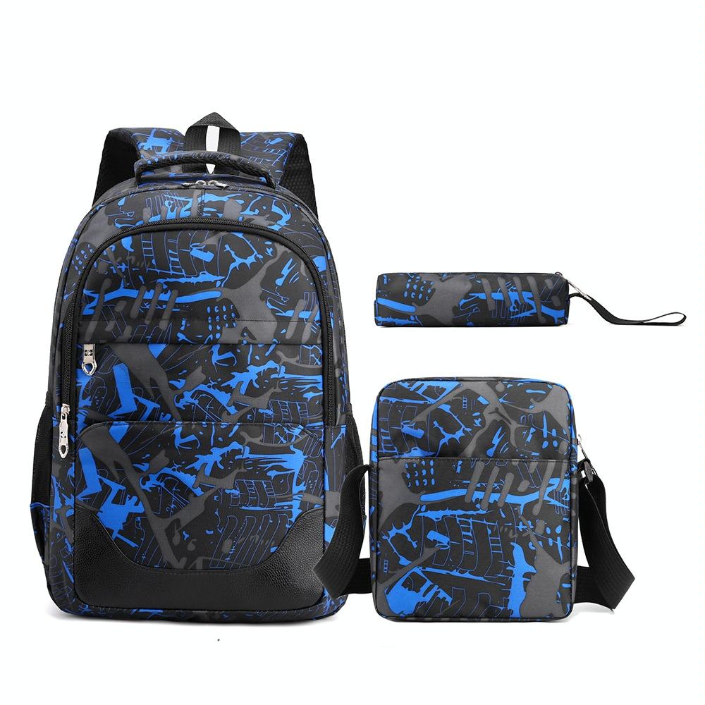 V562-C1097504060DBT-202508282045-00 Student Backpack Set - 3 Pieces - Blue Camouflage - Image 1
