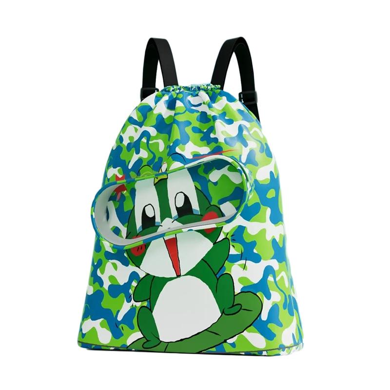 V562-C2062035060DBT-202508290704-00 Kids' Swim Bag Cute Cartoon Beach Backpack Waterproof Dry / Wet Large 2 Layer - Green - Small 1 Layer - Image 1