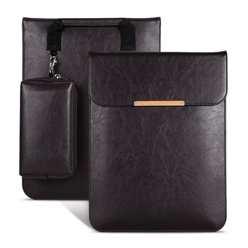 V562-C5244CBM-202508290203-00 13.3 2-In-1 Laptop Sleeve With Mouse Storage In Pu Leather - Coffee - Image 1