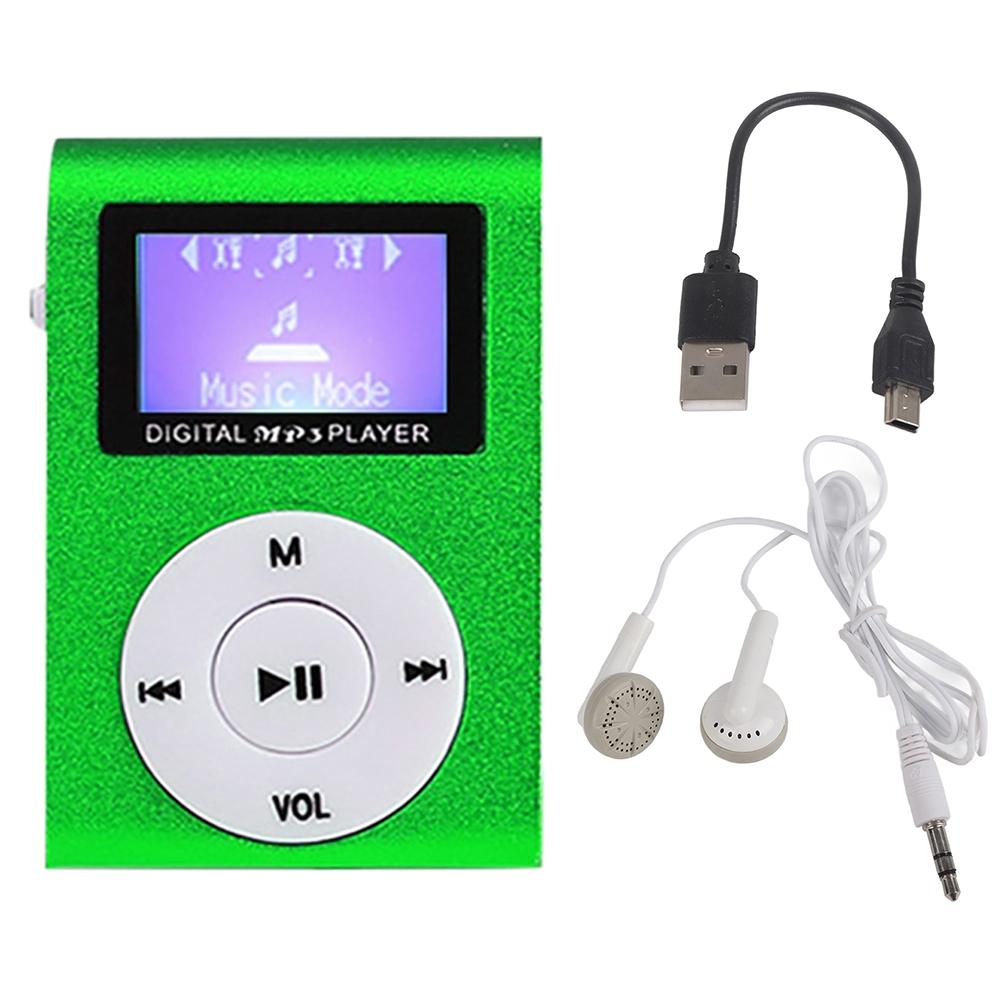 V562-D1020356750DBT-202508291120-00 Metal Mini Mp3 Player + Earphones & Cable - Green - Image 1