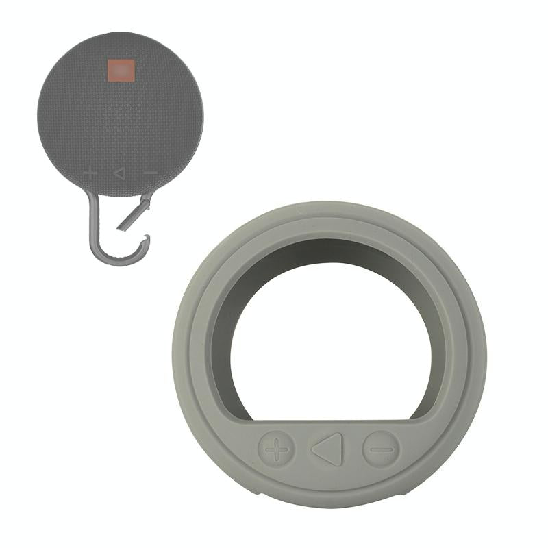 V562-D1029413850DBT-202508282035-00 Soft Silicone Protective Cover for Jbl Clip 3 Bluetooth Speaker - Silver Gray - Image 1
