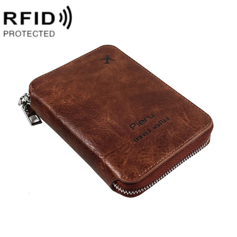 V562-D1030074060DBT-202508281411-00 Rfid-blocking Travel Document Pouch - Coffee - Image 1