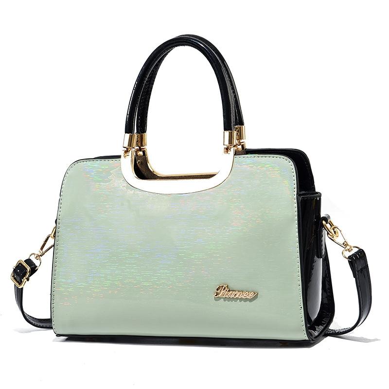 V562-D1051232060DBT-202508281726-00 Large Capacity Leather Commuter Handbag - Bright - Light Green - Image 1