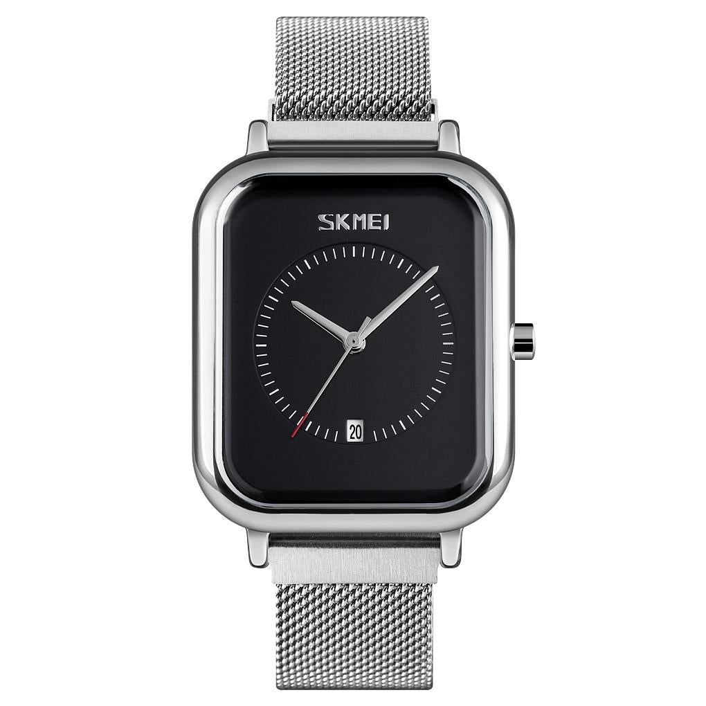 V562-D106830100AYS-202508281425-00 Unisex Magnetic Buckle Mesh Belt Quartz Watch - Silver Black - Image 1
