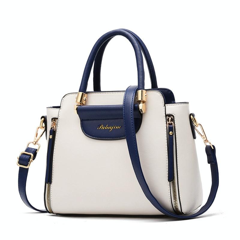 V562-D1078132060DBT-202508281710-00 Contrast Material Ladies Handbag - Blue White - Image 1