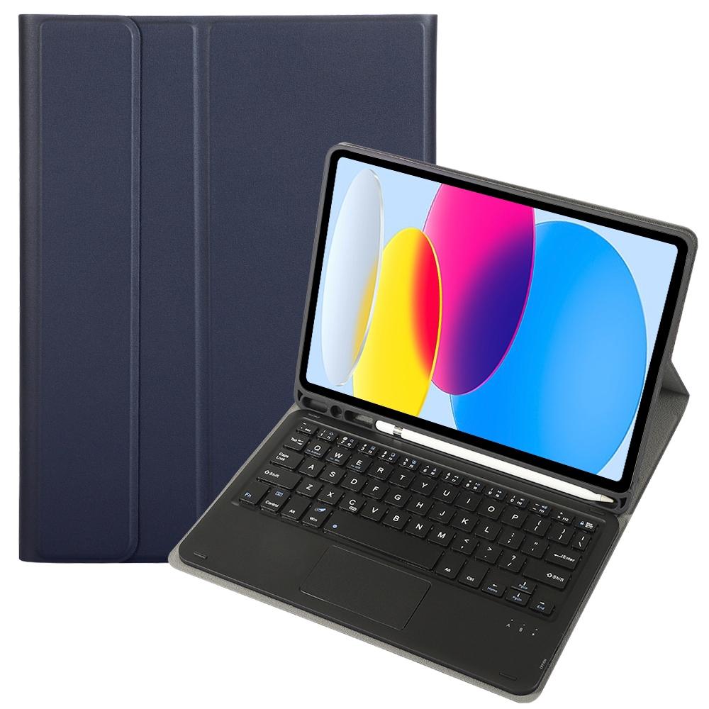 V562-D7837SAS-202508290726-00 2022 Ipad 10.9 Lambskin Bluetooth Keyboard Case With Pen Slot - Dark Blue - Image 1