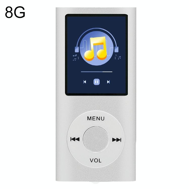 V562-E100390500ADE-202508291215-00 1.8 Inch Metal Mp4 Player + 16G Tf Card + Earphone + Cable - Silver - With 8G Tf Card+Earphone+Cable - Image 1