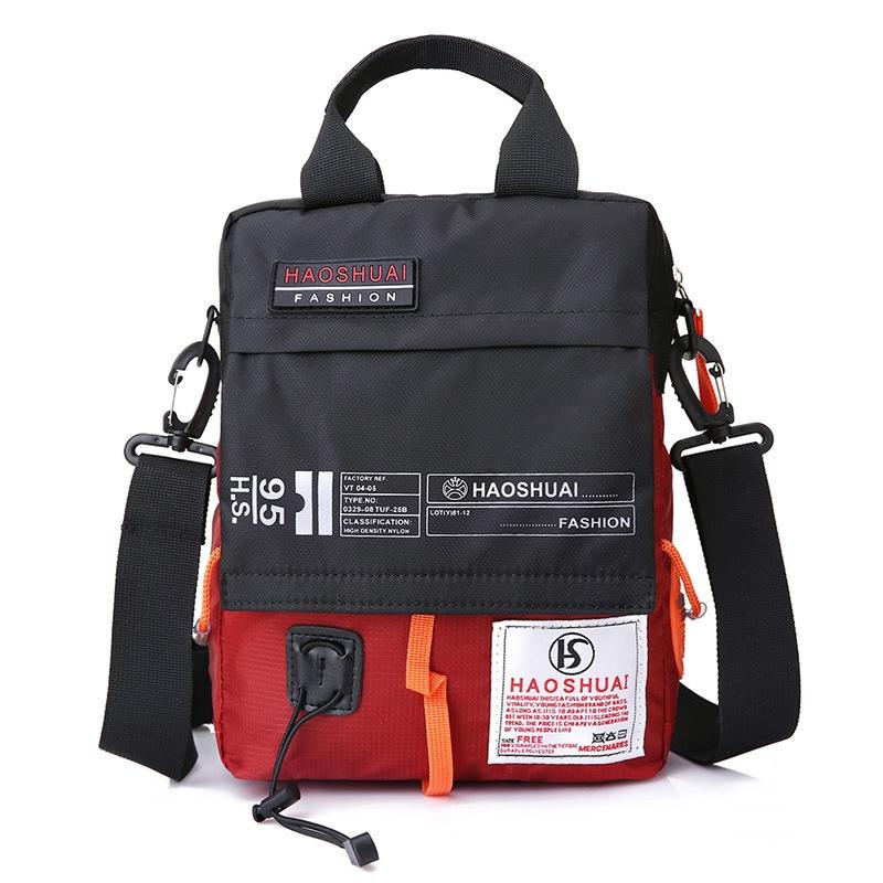 V562-E1032713060DBT-202508290120-00 Waterproof Men Crossbody Bag Outdoor Cloth Sling For Hands Free Convenience - Brick Red - Image 1