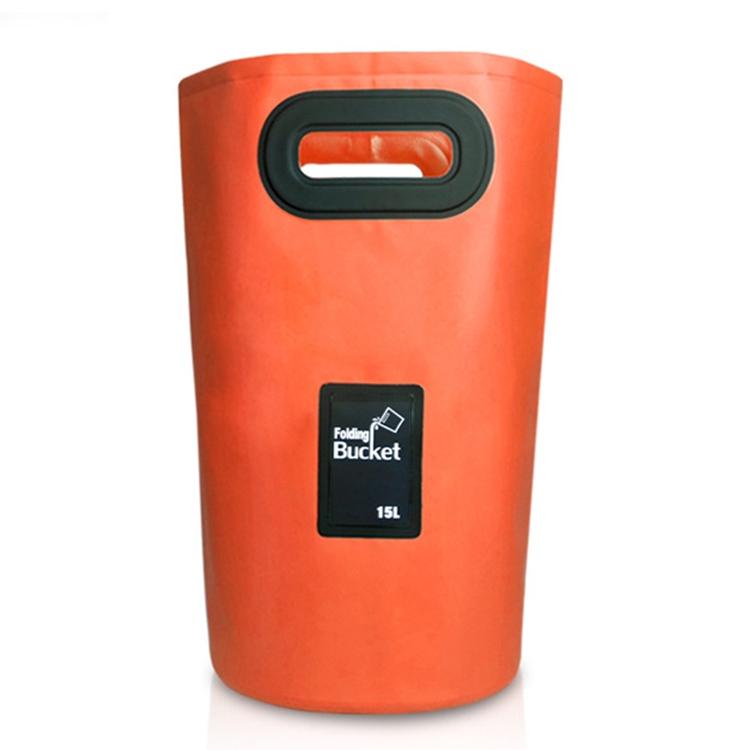 V562-E8985GO-202508282227-00 15L Outdoor Portable Folding Sink Pvc Collapsible Bucket - Orange - Image 1