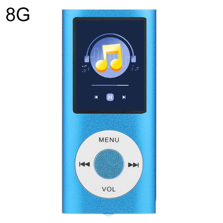 V562-F100390500ADE-202508291220-00 1.8 Inch Metal Mp4 Player + 16G Tf Card + Earphone + Cable - Blue - With 8G Tf Card+Earphone+Cable - Image 1