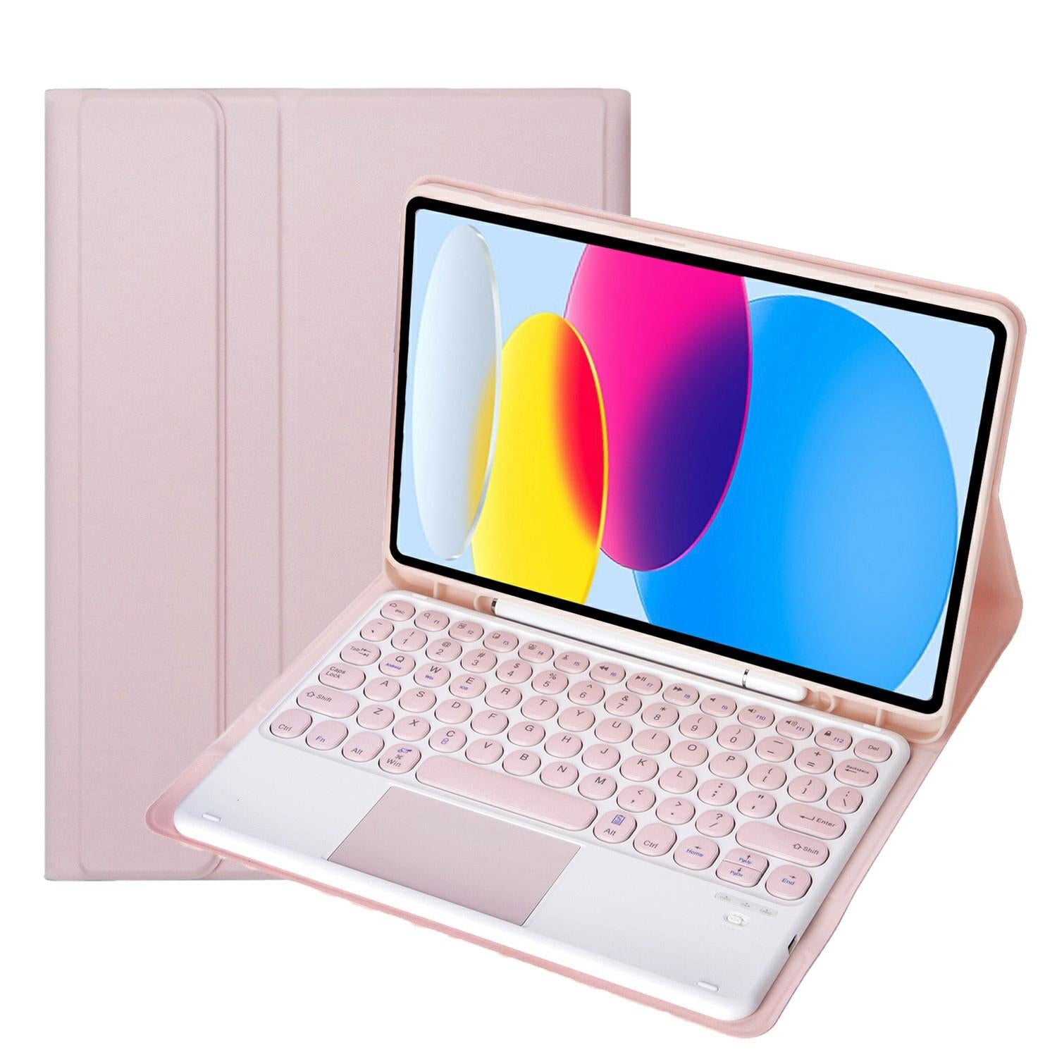V562-F3675SAS-202508290331-00 2022 Ipad 10.9 Lambskin Bluetooth Keyboard Case With Pen Slot - Pink - Image 1