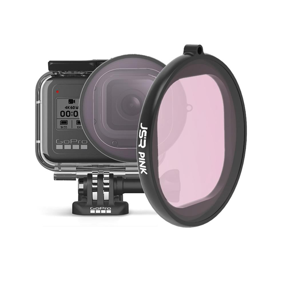 V562-F4891ACD-202508290531-00 Gopro Hero8 Round Diving Lens Filter - Pink - Image 1