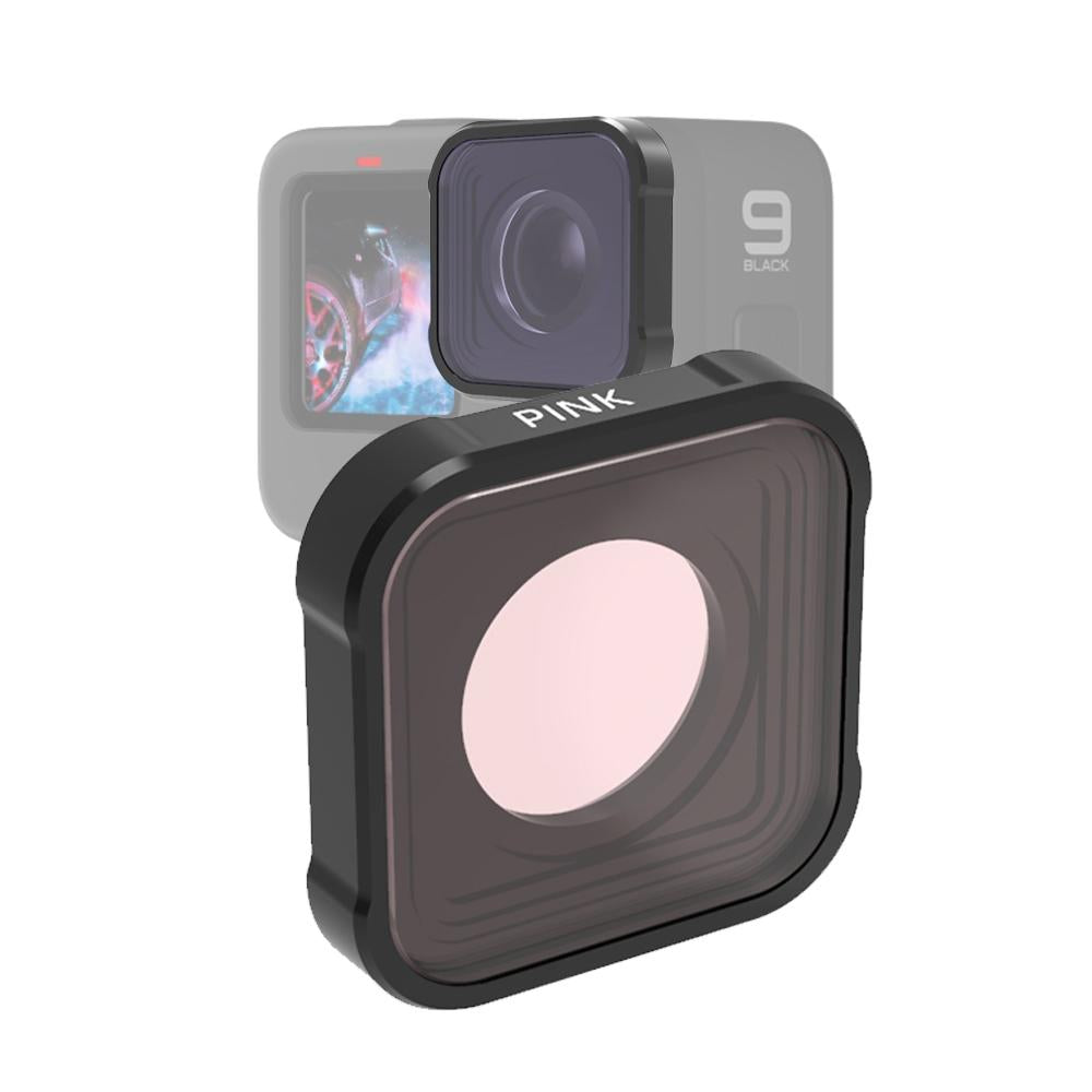 V562-F4911ACD-202508290335-00 Kb Series Diving Lens Filter for Gopro Hero10 / 9 - Underwater - Pink - Image 1