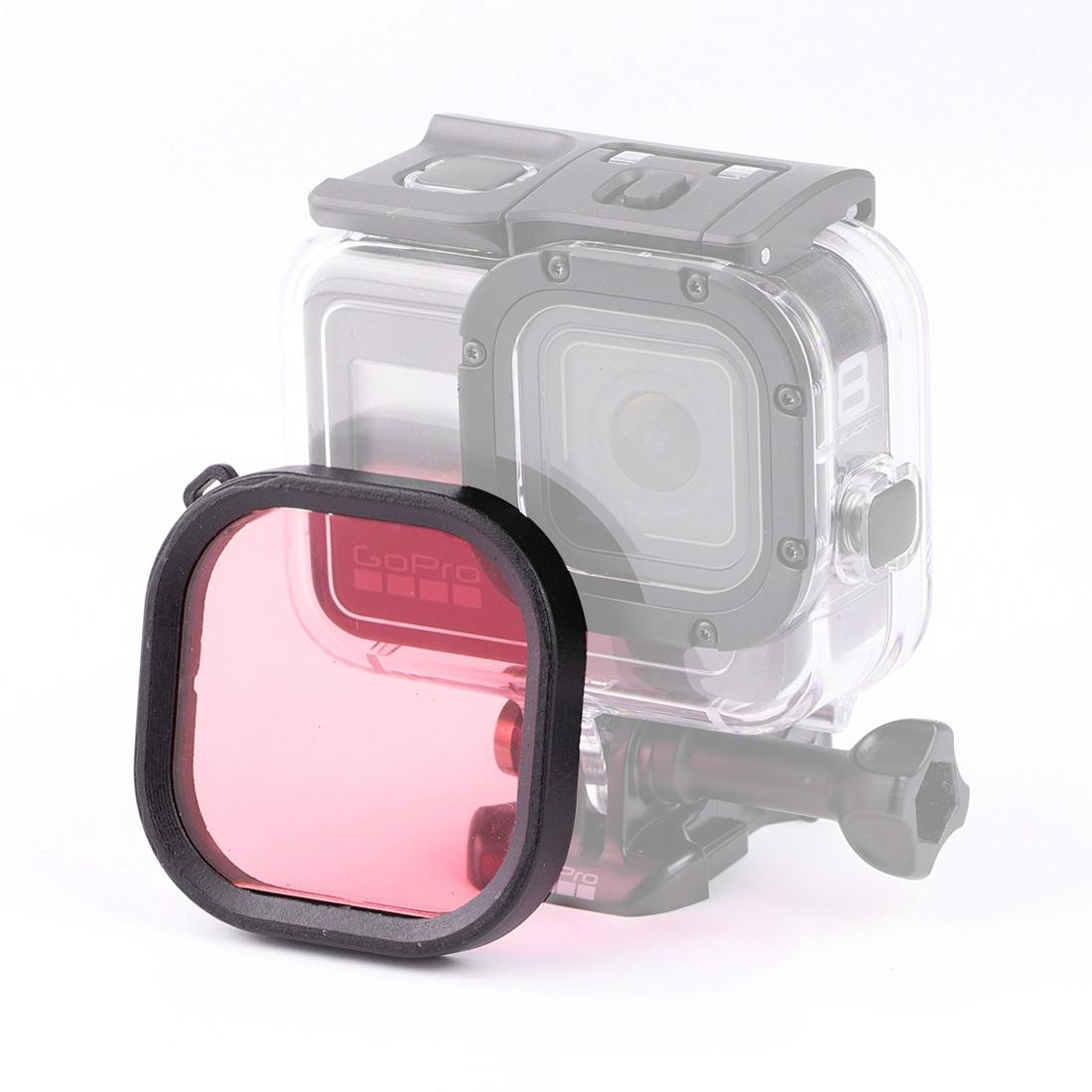 V562-F8290ACD-202508290320-00 Waterproof Diving Lens Filter for Gopro Hero8 Housing - Pink - Image 1