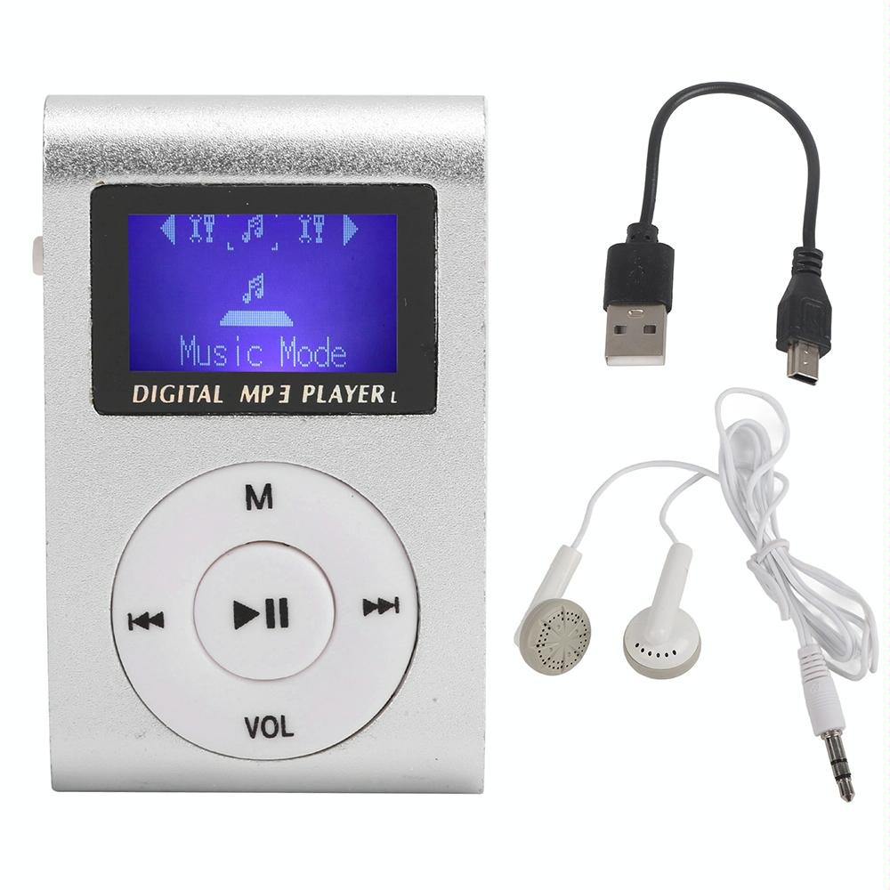 V562-G1020356750DBT-202508291120-00 Metal Mini Mp3 Player + Earphones & Cable - Silver Gray - Image 1