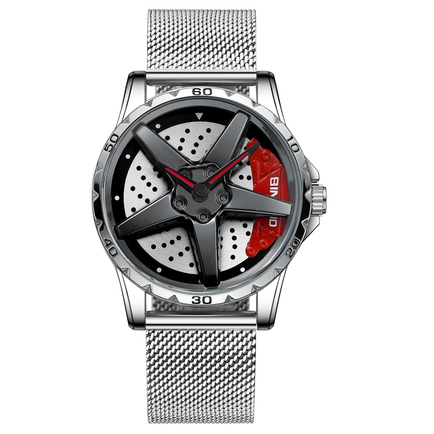 V562-G1038843060DBT-202508281946-00 Waterproof Multifunctional Men Watch with Durable Dial - White Net-White-Red - Image 1