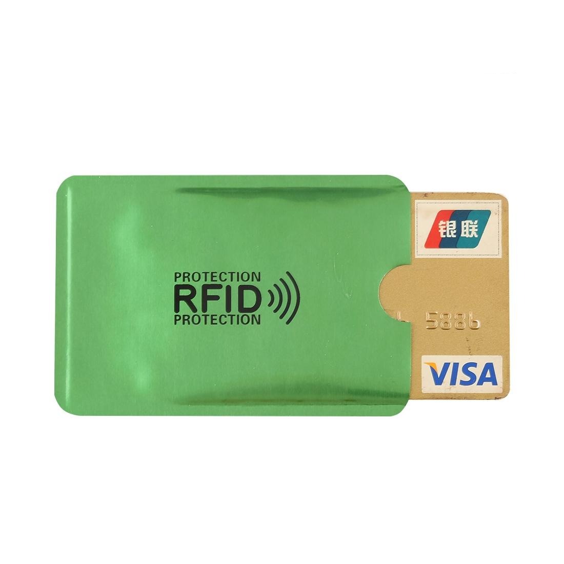 V562-G2093BCC-202508281641-00 100-piece Rfid Blocking Card Holder - 9x6.3cm Aluminum Foil - Green - Image 1