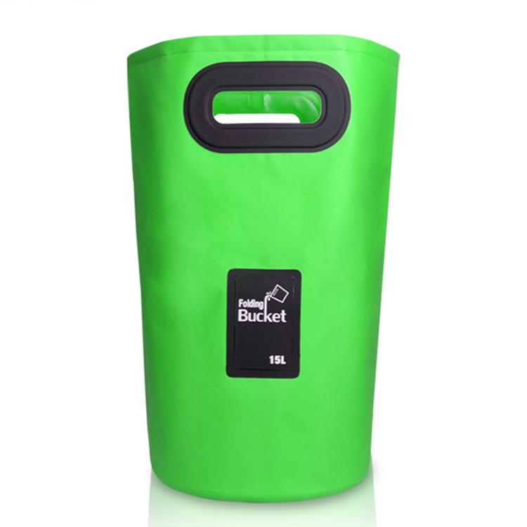 V562-G8985GO-202508282231-00 15L Outdoor Portable Folding Sink Pvc Collapsible Bucket - Green - Image 1