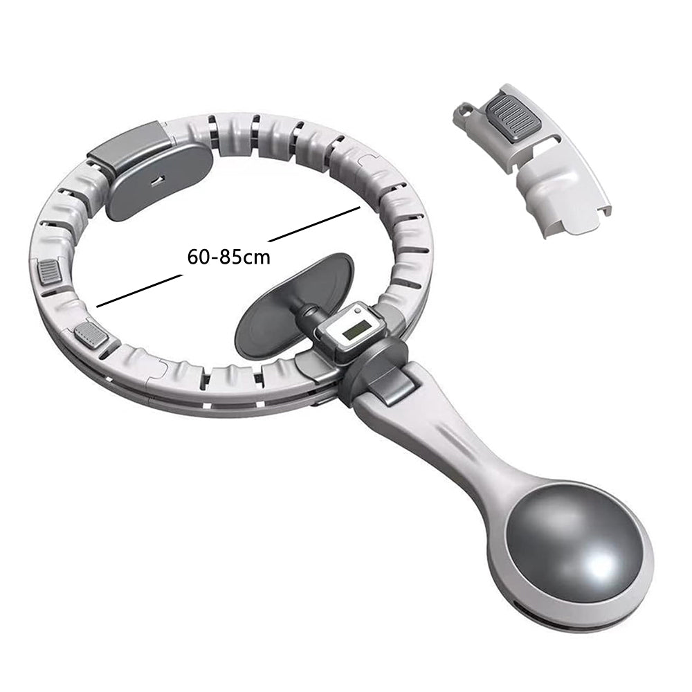 V562-GU23-J630GREY-1-202508291421-00 Vibe Geeks 360 Degree Smart Infinity Intelligent Hula Hoop - Gray 1 Adjustable Suction - Image 1