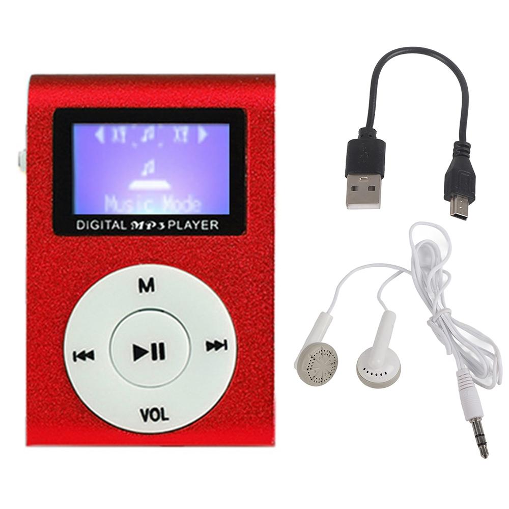 V562-H1050356750DBT-202508291141-00 Mini Mp3 Player With Screen 128M+Earphone+Cable - Red - Image 1