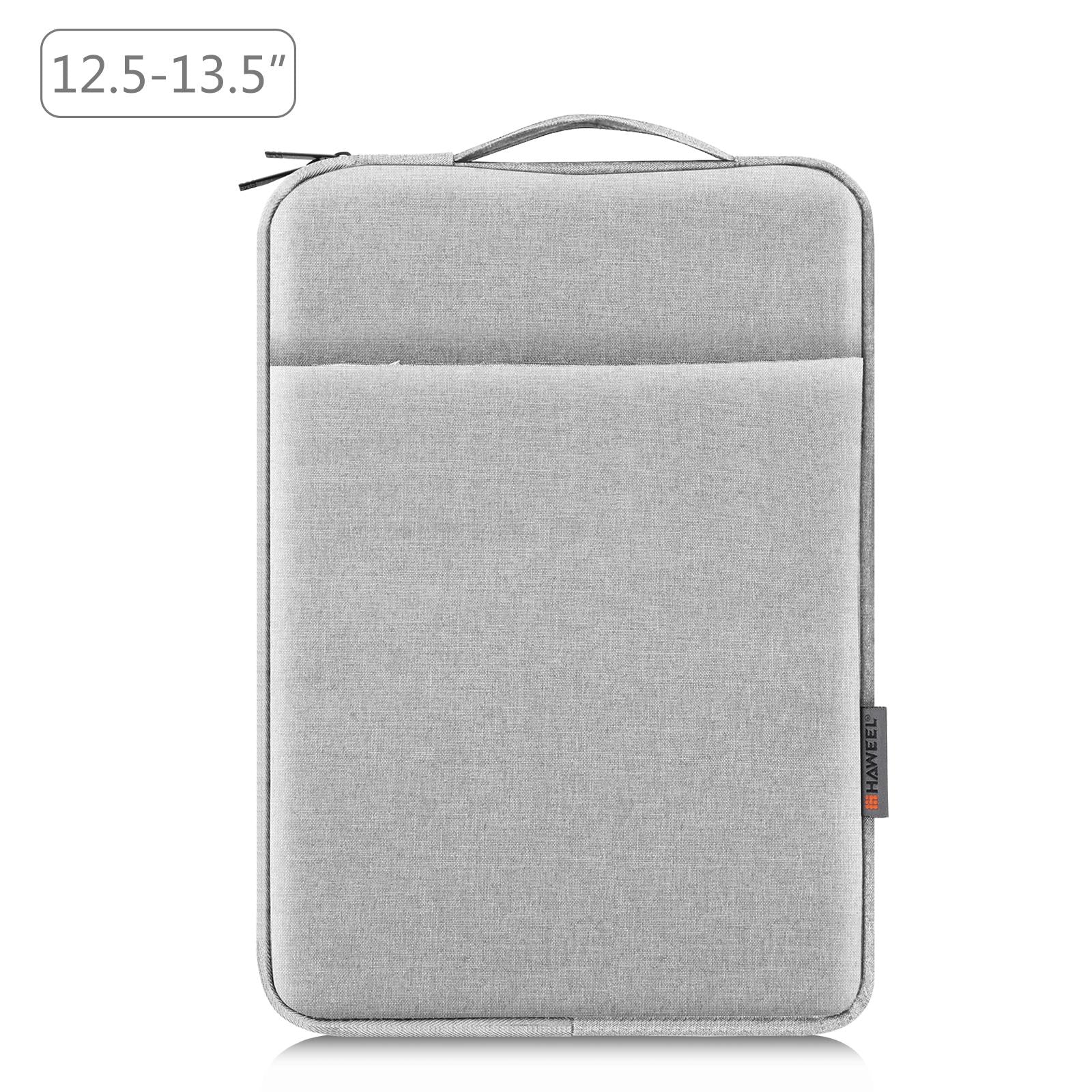 V562-H9107LWH-202508290831-00 12.5-13.5 Inch Laptop Sleeve Briefcase with Zipper and Handle - Grey - Image 1