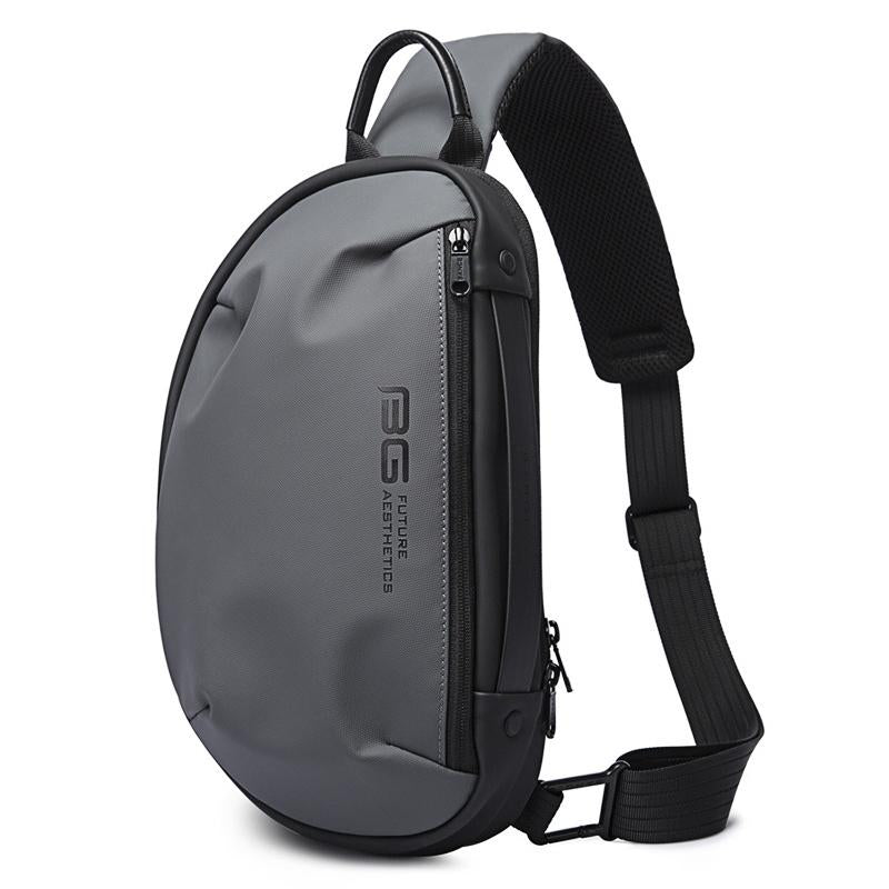 V562-H9672GO-202508290025-00 Waterproof Men Crossbody Chest Bag Usb Port 34 X 19 X 6Cm - Grey - Image 1