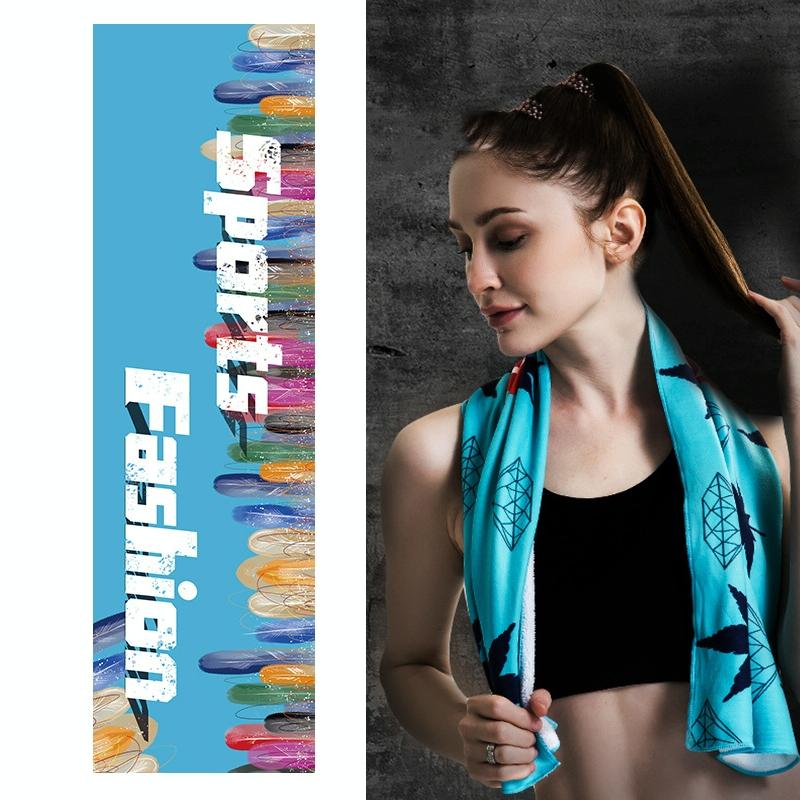 V562-I1051564750DBT-202508290653-00 Quick Drying Cooling Towel For Outdoor Sports 100 X 30Cm - Blue Feather - Image 1