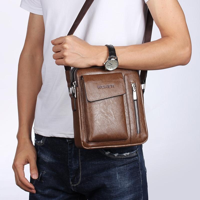 V562-K7762CH-202508290115-00 Men Universal Shoulder Messenger Bag Fashionable And Functional L 24Cm X 20Cm X 6Cm - Khaki - Image 1