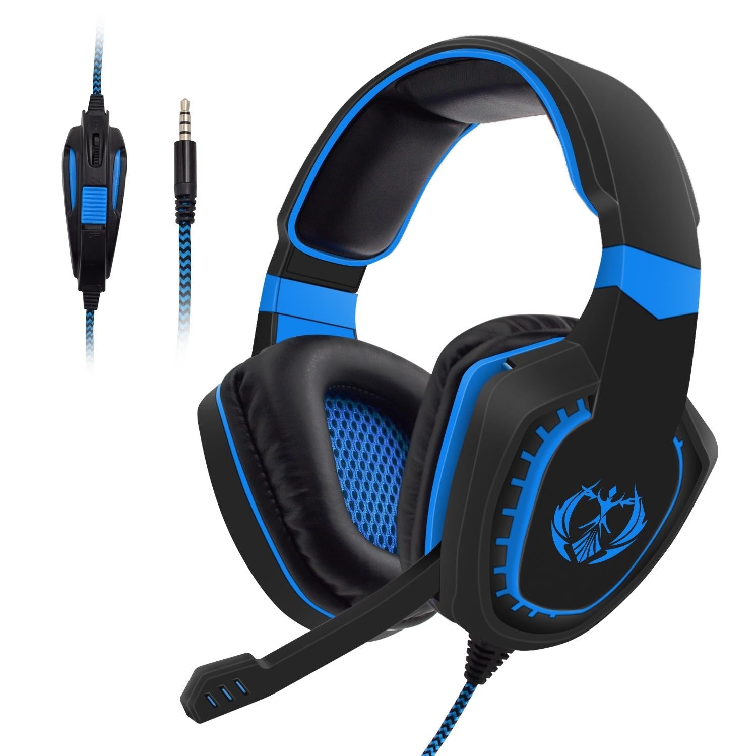 V562-LB8531CP-202508292154-00 3.5Mm Noise-Canceling Gaming Headset With Retractable Mic 2M Cable - Black Blue - Image 1