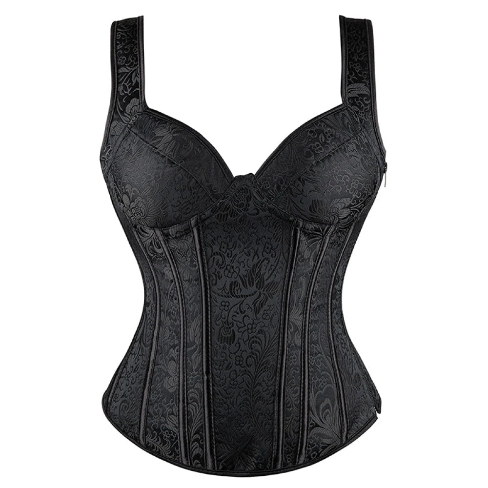 V562-OBBPBBAAILXNTOXL-6-202508291635-00 Adjustable Plus Size Steampunk Gothic Corset With G String S To 6Xl - Black - 4Xl - Image 1