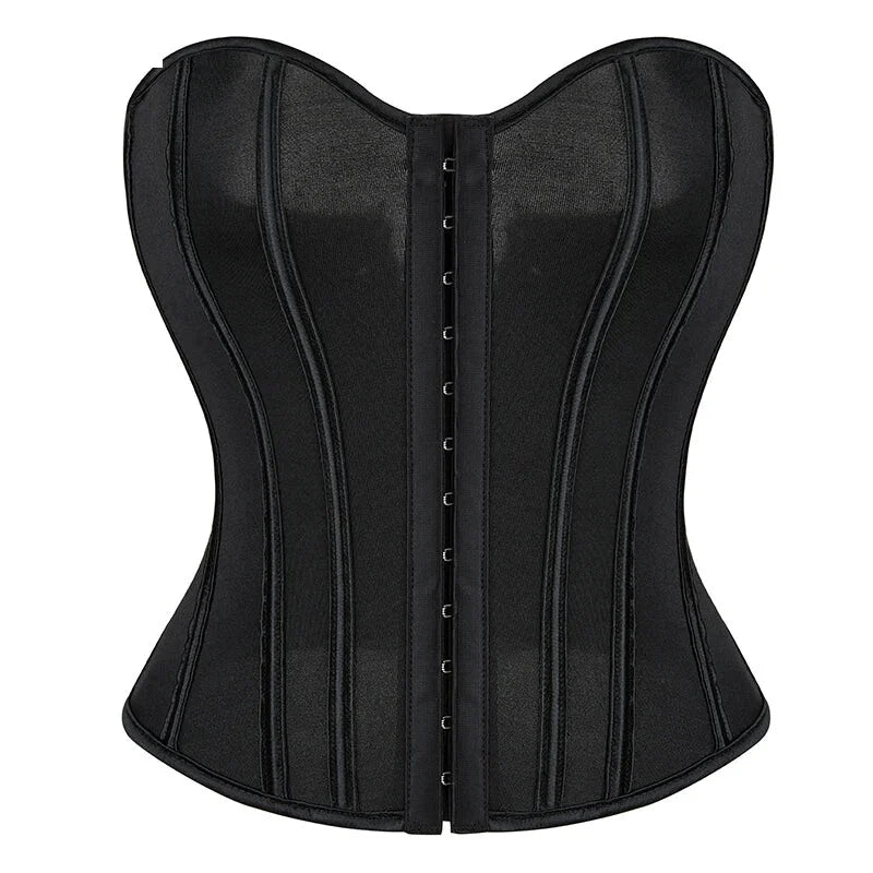 V562-OBBPBBNAIKOLOIPL-8-202508291915-00 Translucent Gothic Bustier Crop Top Plus Size S-6Xl Burlesque Vintage Lingerie - Xxl - Image 1