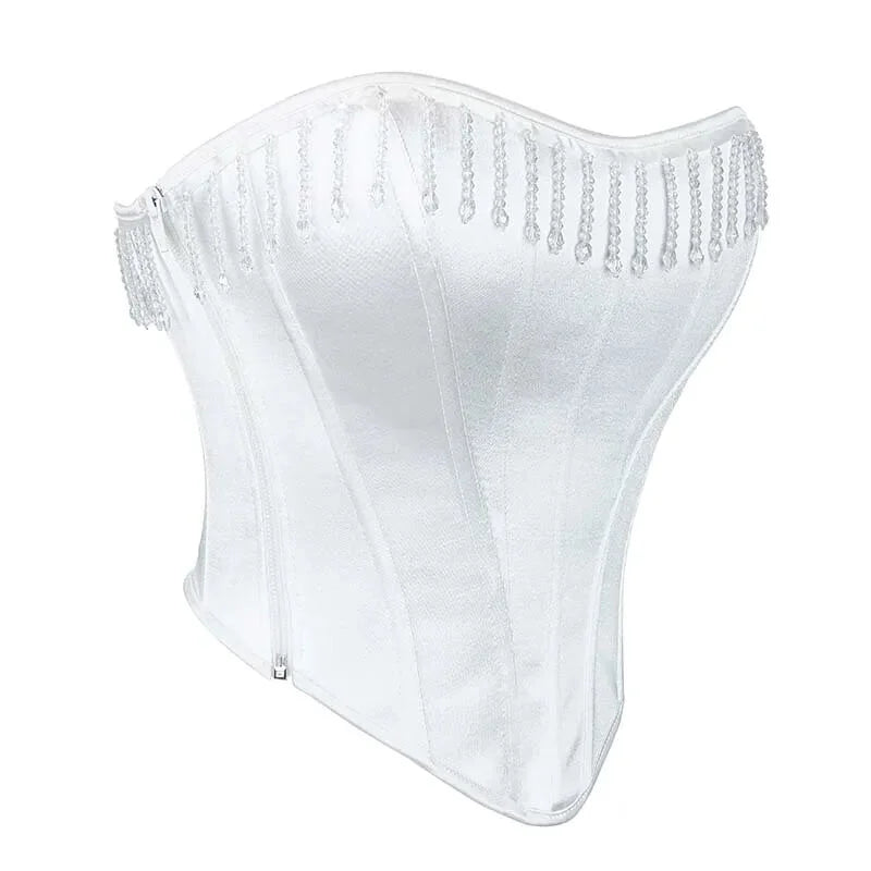 V562-OBBPBBNPKKXKBTBI-6-202508292208-00 Strapless Push-Up Wedding Bra White Bustier Vest With Zip - Xxl - Image 1