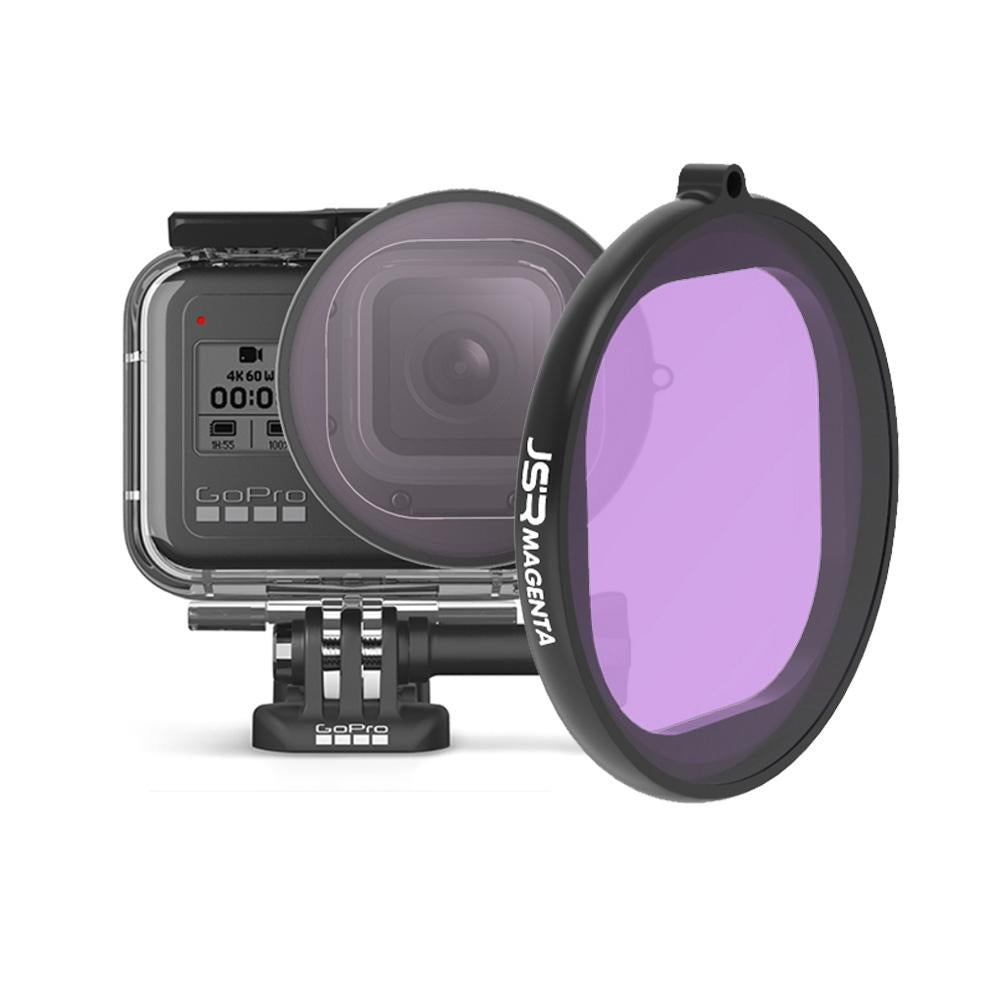 V562-P4891ACD-202508290535-00 Gopro Hero8 Round Diving Lens Filter - Purple - Image 1