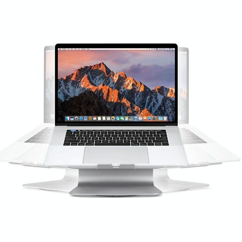 V562-S5271CP-202508272220-00 Aluminum Cooling Stand with Fan for Mac Ipad and Laptops - Silver Rotation Style - Image 1