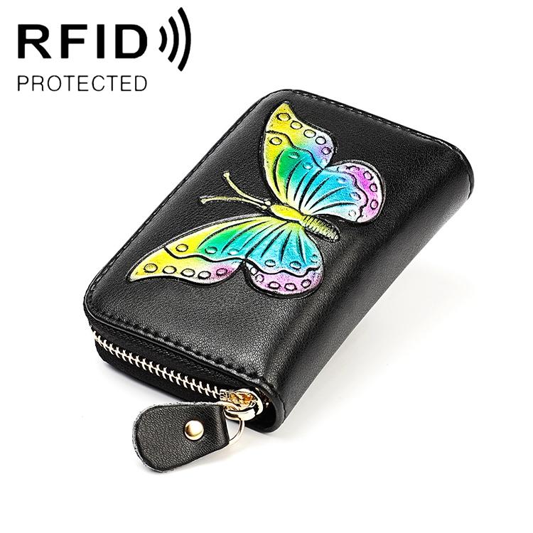 V562-SC5510BCC-202508281910-00 Leather Wallet with Rfid Protection and Butterfly Pattern - Colour - Image 1