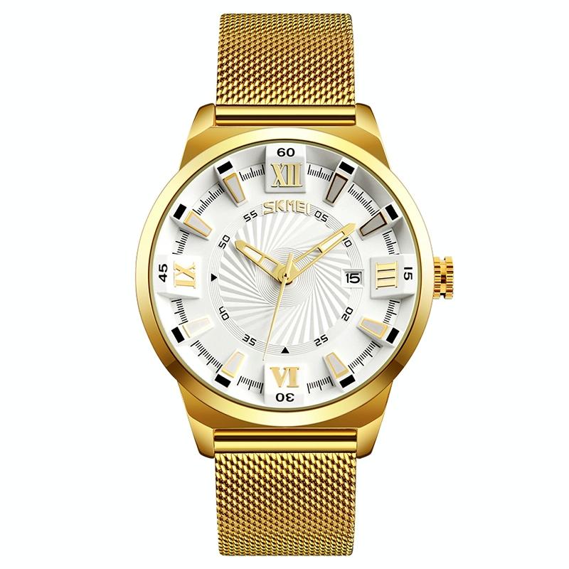 V562-W3206AW-202508282022-00 Stylish 30m Waterproof Metal Quartz Men Watch - White - Image 1