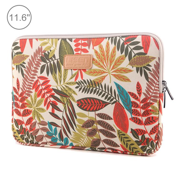 V562-W4113BL-202508290241-00 Colourful Leaves Sleeve Case Briefcase with Zipper - White - Image 1